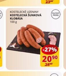 Kostelecké uzeniny kostelecká šunková klobása 100 g