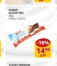 Kinder mléčný řez 28 g