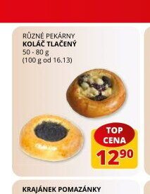 RŮZNÉ PEKÁRNY KOLÁČ TLAČENÝ