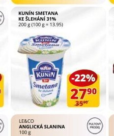 Kunín Smetana ke šlehání 31%