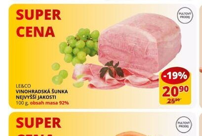 Le&Co Vinohradská šunka nejvyšší jakosti