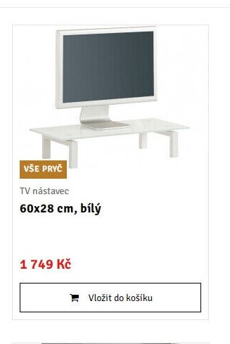 TV nástavec 60x28 cm, bílý - ASKO akcniletaky.com