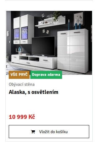 Obývací stěna Alaska, s osvětlením - ASKO akcniletaky.com