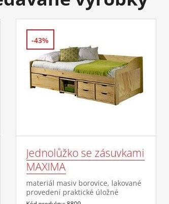 Jednolůžko se zásuvkami MAXIMA - IDEA nábytek akcniletaky.com