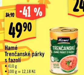 Párky trenčanské Hamé - konzerva