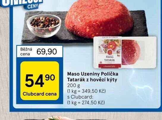 Maso Uzeniny Polička Tatarák z hovězí kýty