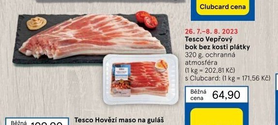 Tesco Vepřový bok bez kosti plátky