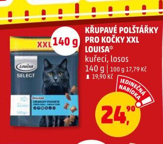 Křupavé polštářky pro kočky XXL Louisa kuřecí, losos 140 g