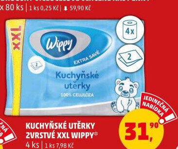 Kuchyňské utěrky 2vrstvé XXL Wippy 4 ks