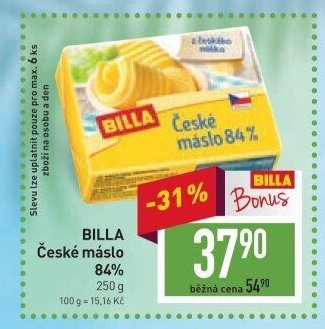 BILLA České máslo 84%