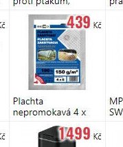 Plachta nepromokavá 4 x