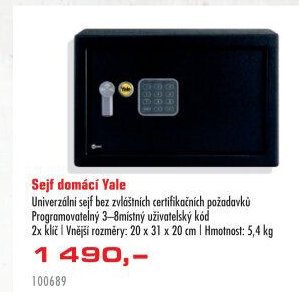 Sejf domácí Yale - UNI HOBBY akcniletaky.com