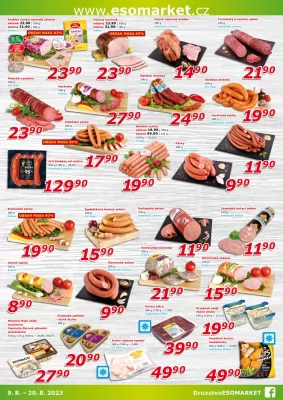 akční leták ESO MARKET 9.8.2023-20.8.2023