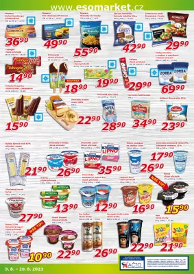 akční leták ESO MARKET 9.8.2023-20.8.2023