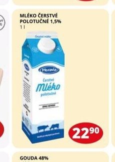 Mléko čerstvé polotučné 1,5 %