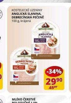 Kostelecké uzeniny anglická slanina, debrecínská pečeně