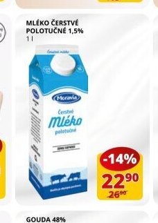Mléko čerstvé polotučné 1,5%