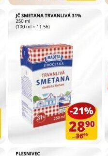 JČ Smetana trvanlivá 31%