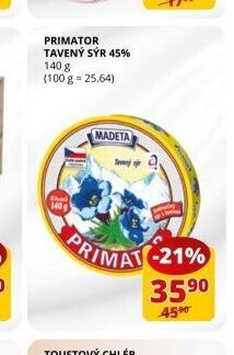 Primator tavený sýr 45%