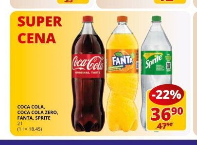 Coca Cola, Coca Cola Zero, Fanta, Sprite