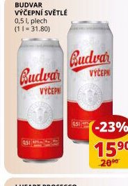 Budvar výčepní světlé 0,5 l, plech
