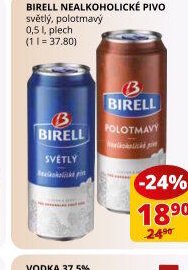 Birell nealkoholické pivo světlý, polotmavý 0,5 l, plech