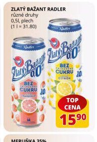 Zlatý Bažant Radler různé druhy 0,5 l, plech