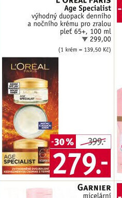 Balení krém denní a noční Age Specialist L'
