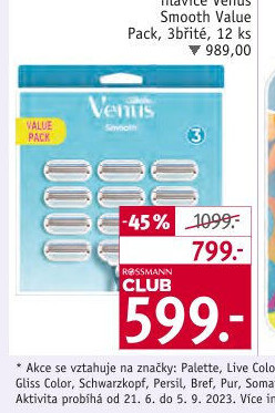 Náhradní hlavice dámské Smooth Venus Gillette