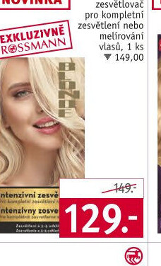 Zesvětlovač na vlasy Blonde