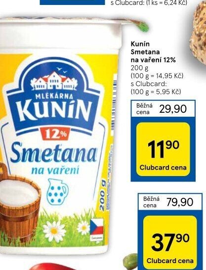 Kunín Smetana na vaření 12%