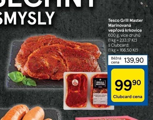 Tesco Grill Master Marinovaná vepřová krkovice 600 g