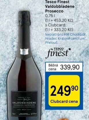 Tesco Finest Valdobbiadene Prosecco