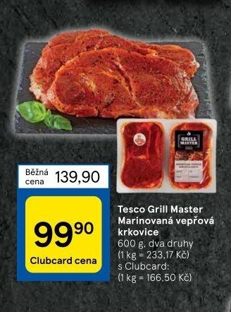 Tesco Grill Master Marinovaná vepřová krkovice