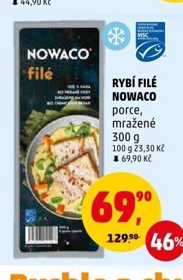 RYBÍ FILÉ NOWACO porce, mražené 300 g