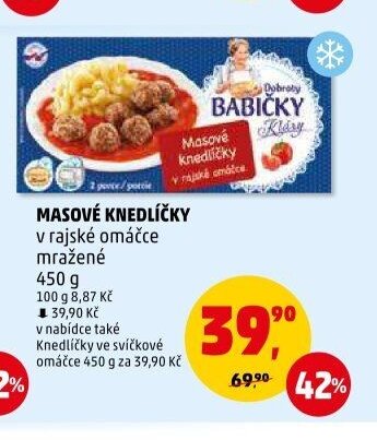 MASOVÉ KNEDLÍČKY v rajské omáčce mražené 450 g