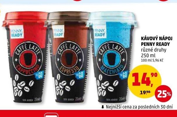 KÁVOVÝ NÁPOJ PENNY READY různé druhy 250 ml