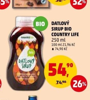 Datlový sirup BIO Country Life