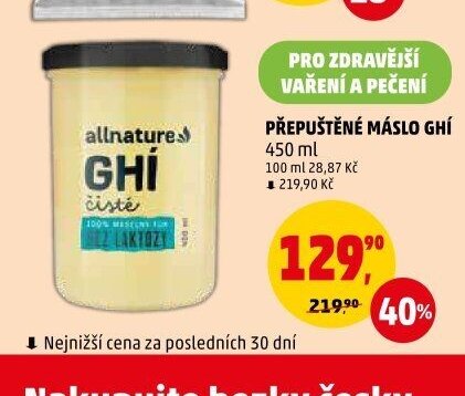 Přepuštěné máslo Ghí