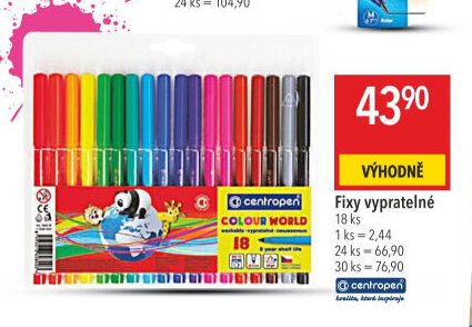 Fixy vypratelné Centropen