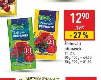 Želírovací přípravek 1:1, 2:1