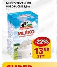 Mléko trvanlivé polotučné 1,5%