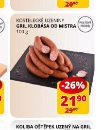 KOSTELECKÉ UZENINY GRIL KLOBÁSA OD MISTRA