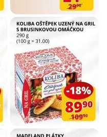KOLIBA OŠTĚPEK UZENÝ NA GRIL S BRUSINKOVOU OMÁČKOU
