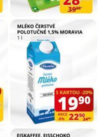 MLÉKO ČERSTVÉ POLOTUČNÉ 1,5% MORAVIA