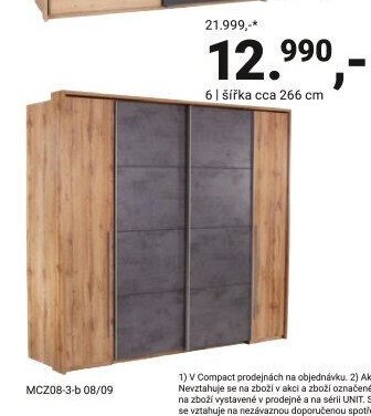 Šatní skříň, šířka cca 266 cm