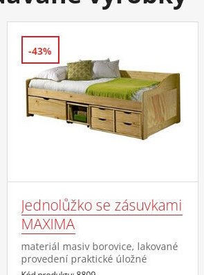 Jednolůžko se zásuvkami MAXIMA - IDEA nábytek akcniletaky.com
