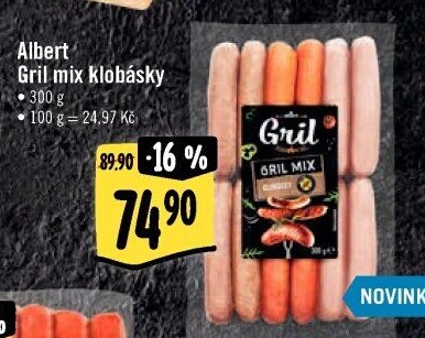Klobásky Gril mix Albert Gril