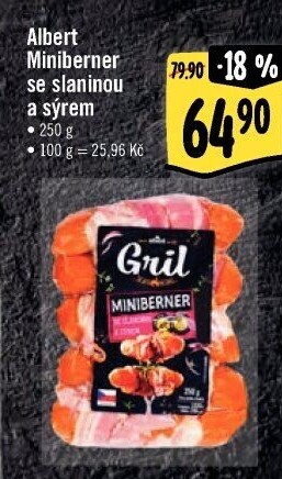 Miniberner se slaninou a sýrem Albert Gril