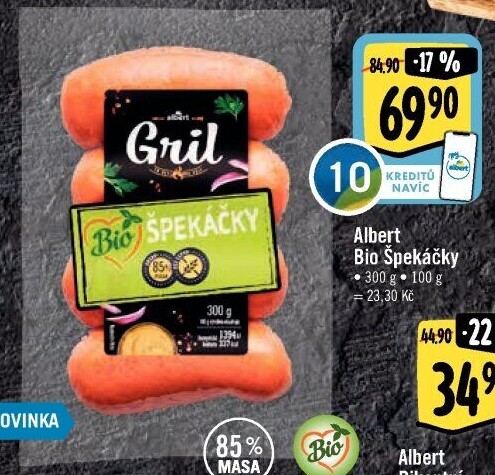 Špekáčky Bio Albert Gril